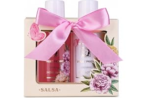Accentra badset SWEET PEONY i presentask rosa vit och guld för kvinnor