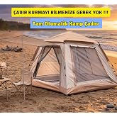 Tam Otomatik Tenteli 4-6 Kişilik Kamp &Ccedil;adırı 240x240x160 Cm