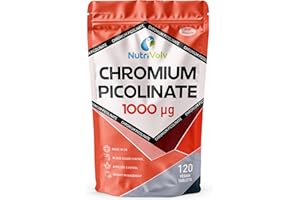 NutriVolv Chromium Picolinate 1000µg | High Strength 120 Tablets | Glucose Metabolism & Cravings Support | Energy & Weight Management | Vegan Supplement