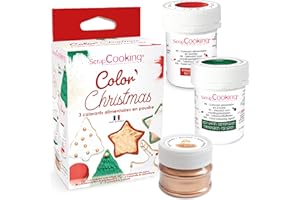 ScrapCooking - 3 Colorants Artificiels en Poudre Noël - Rouge Vert Doré - Colorants Alimentaires Pâtisserie Comestibles - Gâteaux, Biscuits & Pâte à Sucre - Fabriqués en France - 4018