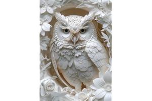 BBOLDIN 3D Owl Puzzles Paper Cut Art Puzzle 1000 Pieces for Adults, White Bird Jigsaw Puzzle Jungle Animal, Challenging Puzzles Hard Puzzle for Family Decorations