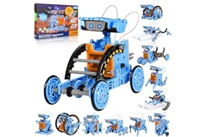 Sillbird STEM Solar Robot Toys for Kids, 12 in 1 Solar and Cell Powered Dual Drive Motor, DIY Building Science Learning Educational Experiment Kit, Gift for Boys Girls Age 8-12 (190 Pcs)