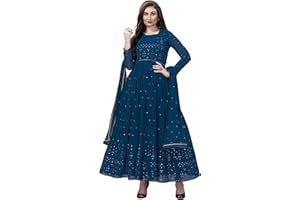 TRENDMALLS Damen Georgette-Stickerei Partywear Anarkali Tunika Tops/Kurti Anzug Set