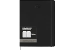 Moleskine Weekly Planner, Vertical Pro Weekly Agenda 12 Months 2025, Hard Cover and Elastic Closure, Black Color, Extra Large Size 19x25 cm