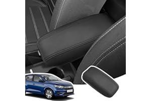 LANGBEAN Funda Reposabrazos para Dacia Sandero 3 2021-2025, Consola Central Apoyabrazos Protección en Cuero de PU, Sandero Stepway Cubierta Reposabrazos Accesorios Elevar el Reposabrazos, Negro