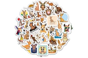 PADABAYKA Känguru-Aufkleber für Trinkflaschen und Laptops - Känguru-Party-Geschenke und Dekorationen, wasserdichte Vinyl-Wildtier-Sticker - Kangaroo Stickers