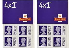 4REIGN Stamps 1st Class (8 Pack) 2X Books of 4 First Class Stamps with QR Barcode 8X 1st Class Stamps Postage Stamps Letter Stamps Post Office Stamps Standard Letter Stamp