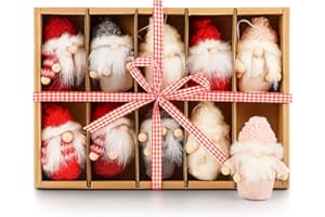 ‎COM-FOUR com-four® 10x Premium Hanging Santa Claus for the Christmas Tree, Charming Christmas Tree Figures, for Hanging as Tree Decoration, Christmas Decoration or Gift (Design 20 - Five Colours)