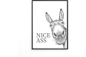 FORYOU24 Badezimmer Deko Bilder | hochwertiger Kunstdruck | schwarz weiß Wandbilder | WC Deko | Premium Druck Nice Ass