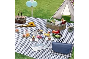 DAZZTIME Manta de Pícnic,Manta de Camping 200x200cm,Gran Alfombra,Extra Grande Esterilla Playa Antiarena,Plegable Portátil Alfombra Picnic Exterior,Lavable a Máquina con Asa de Transporte