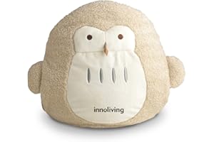 Innoliving Peluche Gufo Riscaldabile INN-768G, Cuscino Termico a forma di Gufo, Scaldino Elettrico Scaldamani e Piedi, Senza Acqua