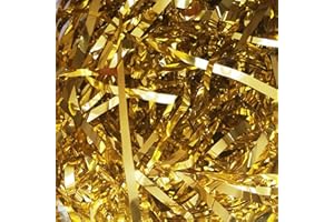 Emartbuy 100 Grammi di Carta Tagliuzzata Metallica, Ideale Per la Decorazione di Regali, il Riempimento di Cesti e Ll'imballaggio di Regali - Oro