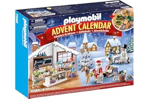 PLAYMOBIL Christmas 71088 Adventskalender für Kinder: Weihnachtsbacken mit Plätzchenformen, Inkl. Spielzeug-Bäckerei, Spielzeug für Kinder ab 4 Jahren