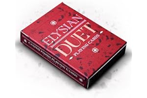 GENERIC Elysian Duets – Professional Marked Playing Cards with Optical Marking System (OMS) | Mnemonica-Ready Deck by Phill Smith | Ideal for Magicians & Mentalists (red colour)