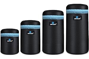 Lightdow 4 Pack Objektiv-Tasche 5 mm Dicke Weiches Neopren DSLR-Objektiv-Tasche
