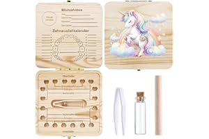 Shengruili Zahnbox Holz Milchzähne Box,Milchzahndose,Zahnbox für Milchzähne,Milchzahndose Mädchen,Aufbewahrungsbox für Baby-Zähne,Zahnschachtel milchzähne