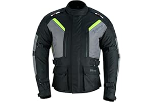 S Sikma Men’s motorbike touring jacket waterproof cordura textile armour padded protective Top