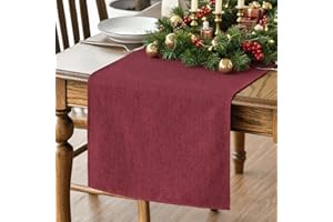 Artoid Mode Burgundisch rot Weihnachten Tischläufer, Saisonnal Abwaschbar Küche Esstisch Tisch Dekoration Drinnen Urlaub Party Dekor 40x140 cm