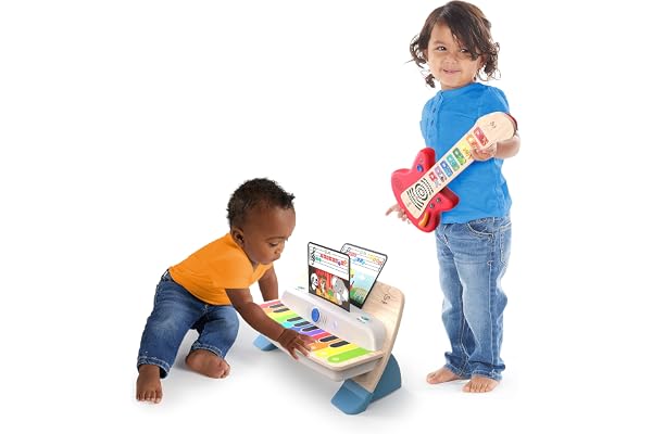 Baby Einstein, Together in Tune Duo, Instruments de Musique Magic Touch, Guitare et Piano connectés sans Fil, Jouets en Bois pour Enfants à partir de 12 Mois