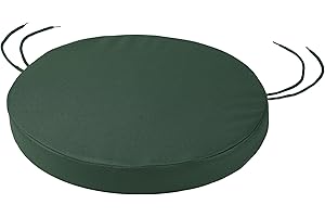 SOFTILLO Round Bistro Circular Chair Cushion with Seat Ties – 40cm | Indoor and Outdoor Furniture Seating | Water-Resistant Polyester |Patio, Kitchen Dining, Lawn & Garden, Coffee Shop Use | Dark Green