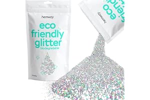 Eco Friendly Biodegradable Glitter | Silver Holographic - Chunky 100g, Plant Based, Biodegradable Glitter for Craft, Face, Hair, Nail, Body and Festival - Hemway