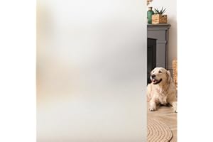 HIDBEA Frosted Window Film Privacy, Static Cling Anti UV Privacy Film for Glass Windows, Opaque Self Adhesive Reusable No Glue Door Covering for Bathroom Home Office (Frosted, 44.5×200cm)