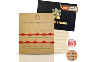 Q NO TE FALTE DE NA®️ 2 Pulsera 7 Nudos Roja Mal De Ojo + Tarjeta Con Historia + Sobre Regalo | Amuletos Contra el Mal de Ojo y Envidia | Pulsera Hilo Rojo de la Suerte para Parejas.