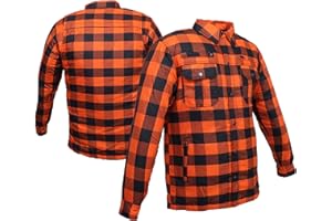 ALPHA SPEEDS Motorradhemden Biker Hemdjacke Wasserdicht & Winddicht Motorrad Kariertes Hemd mit Protektoren Jacke Flanell Lumber Aramid