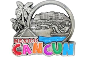 DESIGNO Aimants de réfrigérateur en métal 3D City Pays Souvenir de vacances Londres Paris NewYork Berlin Dubaï Amsterdam Rome Prague Milan Barcelone Venise (Cancun)