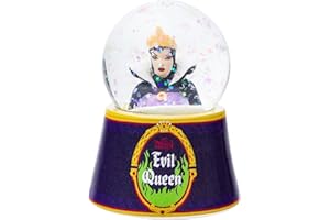 Silver Buffalo Disney Snow White and The Seven Dwarfs Light Up Snow Globe Featuring The Evil Queen, 45mm