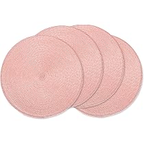 Set di 4 tovagliette in tessuto, rotonde, intrecciate, per tavolo