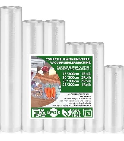 Sacchetti Sottovuoto Alimentari – Pacco Multi-uso Per Conservare Cibo, Carne, Verdura E Avanzi – Mantieni La Freschezza Più A Lungo In Cucina