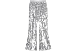 LOLANTA Mädchen Paillettenhose, glitzernde Disco Schlaghose, Party und Hip Hop Tanzbekleidung