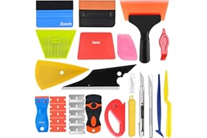 Zanch Kit di Attrezzi di Installazione di pellicole per vetri per Auto, Kit Wrapping Auto, Kit Vinile Applicazione Adesivi Auto per pellicola vetri auto oscuranti, Pellicola Carbonio