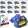 SG90 9g Micro Servo Motor: 12 Pcs Mini Servos for RC Robot/Car/Plane Micro Servos Metal Gear with Cable for Arduino Kit(12)