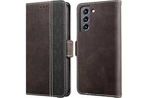 Auslbin Etui do Samsung Galaxy S21 FE 5G 6,4 cala, 2022, skórzane etui na telefon komórkowy, pokrowiec ochronny, pokrowiec Case z funkcją stojaka (brązowy)