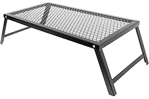 Milestone Camping 63989 Heavy Duty Folding Campfire Grill/Outdoor Multiuse Grill/Durable and Stable/Folds for Storage/Ideal for Camping, Picnics, Backpacking and Festivals