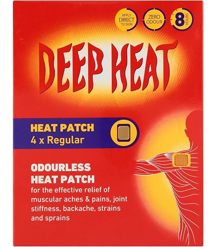Deep Heat Cerotti Caldi Per Dolori Muscolari XL – Confezione Da 2x4 (8 Cerotti), Calore Profondo 8 Ore, Inodore