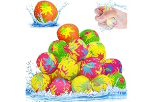 SUNSHINE SMILE Wasserbälle 16 Stück, Wasserball Kinder, Wasserbomben Wiederverwendbar, Wasserball Klein, Wasserbomben Bälle, Splash Ball, Wasserspielzeug Kinder, Pool Spielzeug