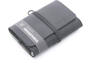 FOCX ® Purist - Mini portfel ze skóry na karty i banknoty, mały, wyjątkowy portfel, Slim Wallet z języczkiem, uchwytem na karty, etui na karty dla mężczyzn i kobiet | Made in Germany, czarny, Slim