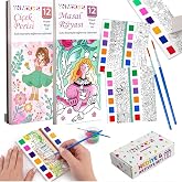 Animokids Sulu Boya Defteri Seti (2 Kitap + 2 Fır&ccedil;a) - Kendin Yap Kitap Ayracı, Her Sayfada Entegre Boya Paleti - &Ccedil;ocuklar ve