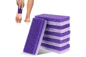TELOOCO 6Pcs Pumice Stone for Feet Callus Remover Gentle and Effective Foot Scrubber Heel Scraper Removes Dead Skin Exfoliating Pedicure Tool for Silky Feet (Purple)