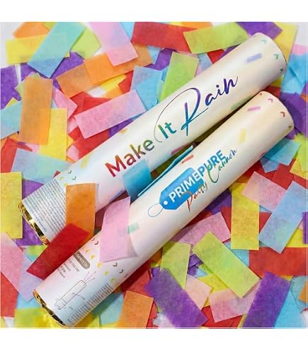 MHDUYEG – Canon à Confettis Auto-gonflant, 16 Pièces Biodégradables, Multicolores – Anniversaire, Mariage, Carnaval