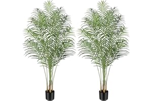 Keeplush Planta Artificial Areca Palmera Grande 170 cm Arbol Artificial Interior y Exterior Plantas Artificiales Decorativas Salon Dormitorio Balcón Decoracion Hogar Moderno (2 Pack)