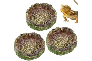 Telooco 3 Stück Wassernapf Gecko Futternäpfe Kleine Bartagame Wassernapf für Reptilien Einsiedlerkrebse Wassernäpfe Reptilien für Bartagame Eidechsen Leopard Gecko Wassernäpfe