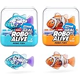ROBO ALIVE Robo Fish Serisi 3 robot balık, 2'li paket, turuncu ve deniz mavisi, birden fazla y&ouml;nde y&uuml;zer, pille &ccedil;alışır, oyun