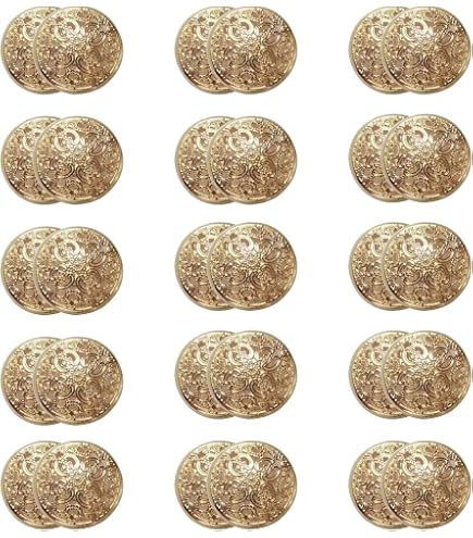 Bouton Ancien Doré Moulé - Mercerie Vintage - Lot De 1 à 10 Pièces - Occasion