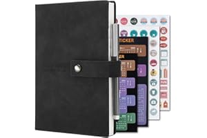 HOLDERZWU Agenda académica 2024-2025 tamaño A5, día por página, de julio de 2024 a junio de 2025, organizador de tapa dura con bolígrafo, marcador, pestañas mensuales, pegatinas y bolsillo interior,