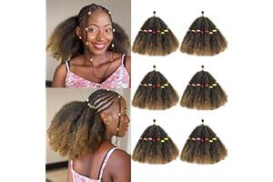 MLETULIPS Afro Kinky Hair Pre Stretched Kinky Marley Twist Hair Afro Braiding Hair Kinky Twist Crochet Braids Synthetic Hair Extensions For Women (T27#, 12 inch (pack of 6))