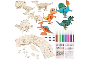 Dinosaurier Holz Bastelsets für Kinder,16 Stück Dino Bastelset Kinder ab 4 5 6 7 8 9 Jahre 3D DIY Dinosaurier Basteln zum Bemalen Basteln Kindergeburtstag Bastelset Geschenk Junge 4 5 6 7 8 9 Jahre